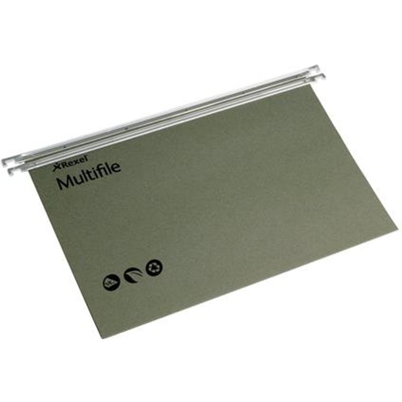 Rexel Multifile A4 Suspension File 15mm Green (50)