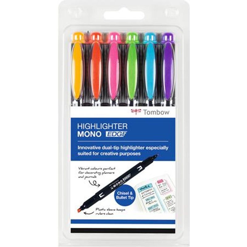 Tombow MONO edge marker 6 pc(s) Fine/Bullet tip Multicolour