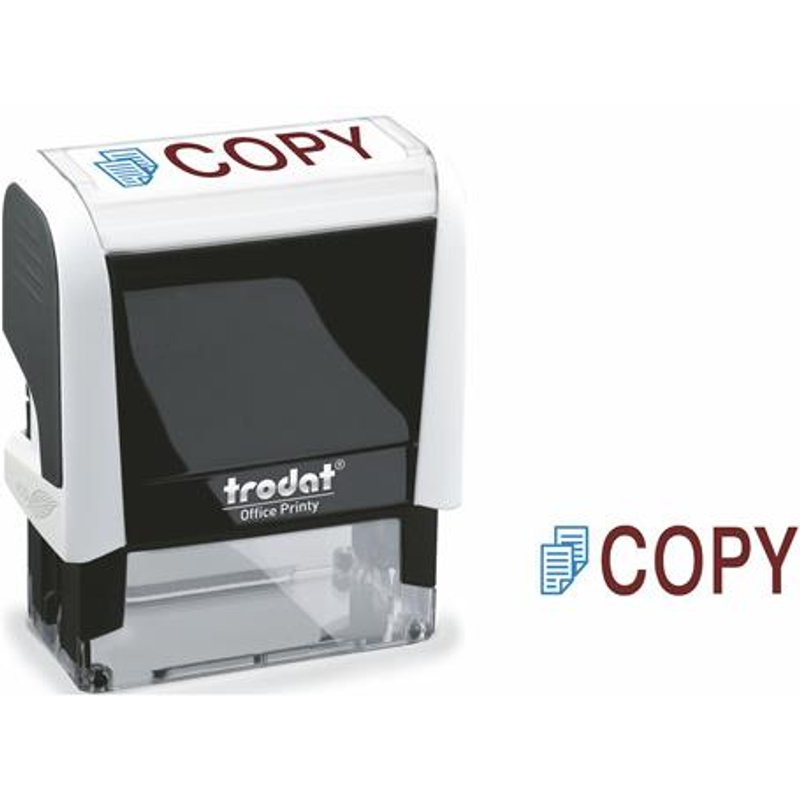 Trodat Office Printy 4912 Self Inking Word Stamp Copy 46X18mm Blue/Red Ink - 43241