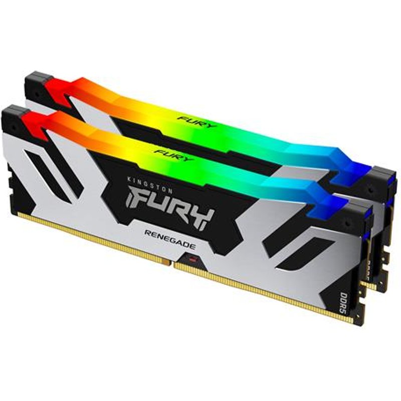 Kingston Technology FURY 32GB 6400MT/s DDR5 CL32 DIMM (Kit of 2) Renegade RGB. Component for: PC Internal memory: 32 GB Memory layout (modules x size): 2 x 16 GB Internal memory type: DDR5 Memory form factor: 288-pin DIMM CAS latency: 32