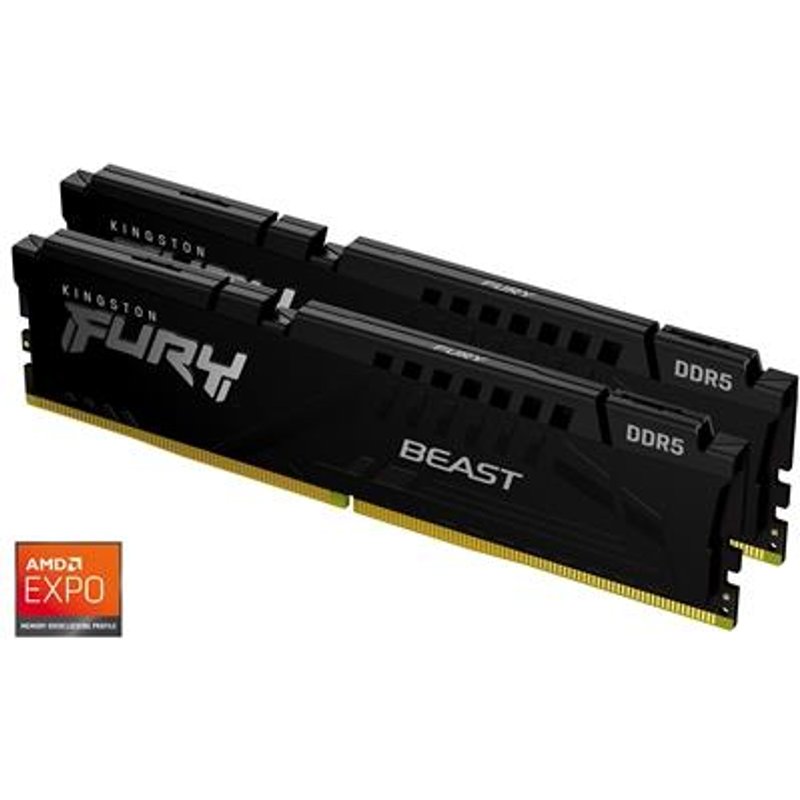 Kingston Technology FURY Beast 32GB 5600MT/s DDR5 CL36 DIMM (Kit of 2) Black. Component for: PC Internal memory: 32 GB Memory layout (modules x size): 2 x 16 GB Internal memory type: DDR5 Memory form factor: 288-pin DIMM CAS latency: 36