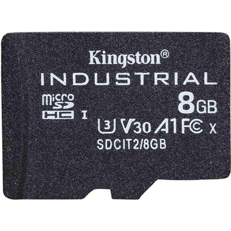 Kingston Technology 8GB microSDHC Industrial C10 A1 pSLC Card Single Pack w/o Adapter 8 GB MicroSDHC Class 10 UHS-I 100 MB/s 80 MB/s