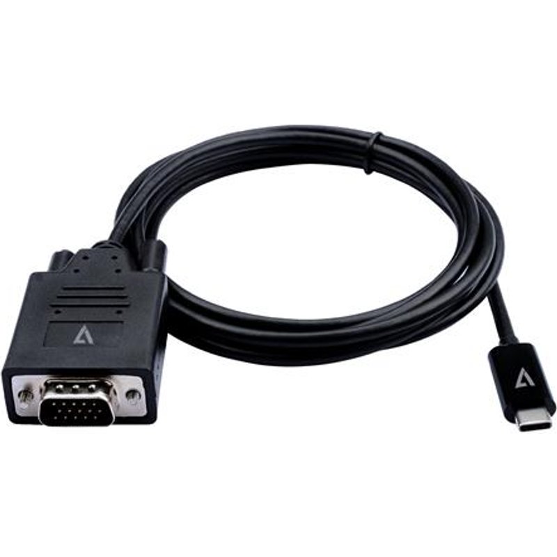V7 V7UCVGA-2M video cable adapter VGA (D-Sub) USB Type-C Black