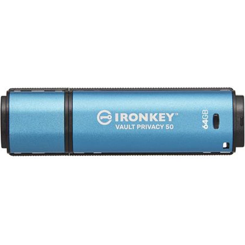 Kingston Technology IronKey 64GB Vault Privacy 50 AES-256 Encrypted FIPS 197