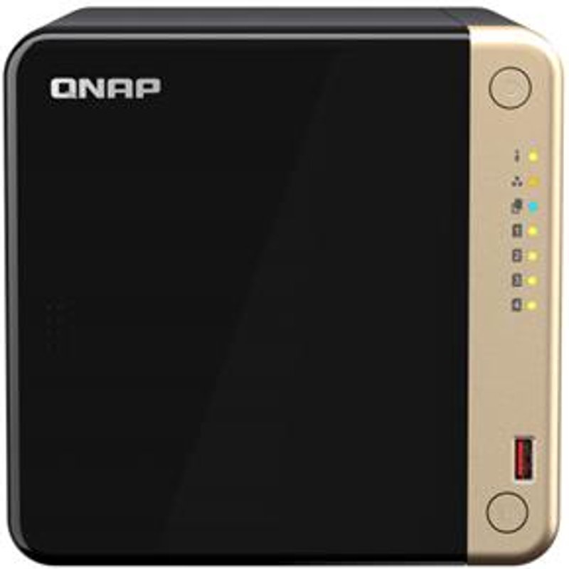 QNAP TS-464U-RP NAS Rack (1U) IntelĀ® CeleronĀ® N5095 8 GB DDR4 0 TB QNAP Turbo System Aluminium, Black