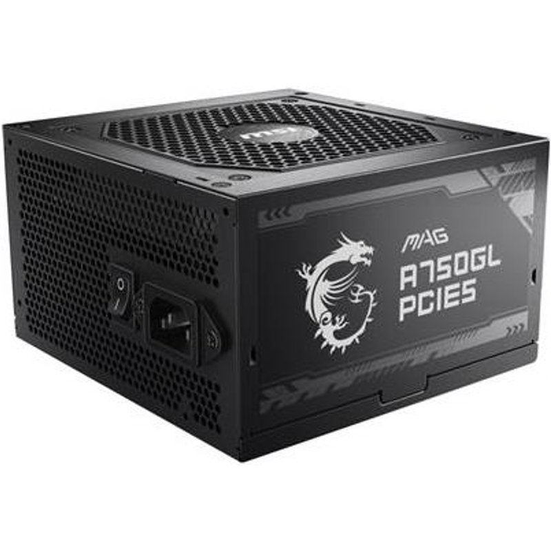 MSI MAG A750GL PCIE5, Fully Modular Compact Gaming 750W Power Supply, 80+ Gold, ATX 3.1 & PCIe 5.1 Ready, Native Dual-color 12V-2x6 cable, 10 Year
