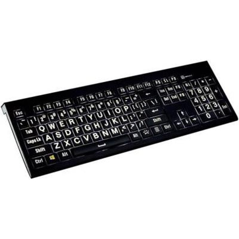 Logickeyboard LKB-LPWB-A2PC-UK keyboard Office USB QWERTY English Black White