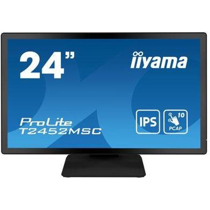 iiyama ProLite T2452MSC-B1 computer monitor 60.5 cm (23.8") 1920 x 1080 pixels Full HD LCD Touchscreen Multi-user Black