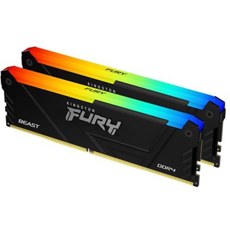 Kingston Technology FURY Beast 16GB 3600MT/s DDR4 CL17 DIMM (Kit of 2) RGB. Component for: PC Internal memory: 16 GB Memory layout (modules x size): 2 x 8 GB Internal memory type: DDR4 Memory form factor: 288-pin DIMM CAS latency: 17