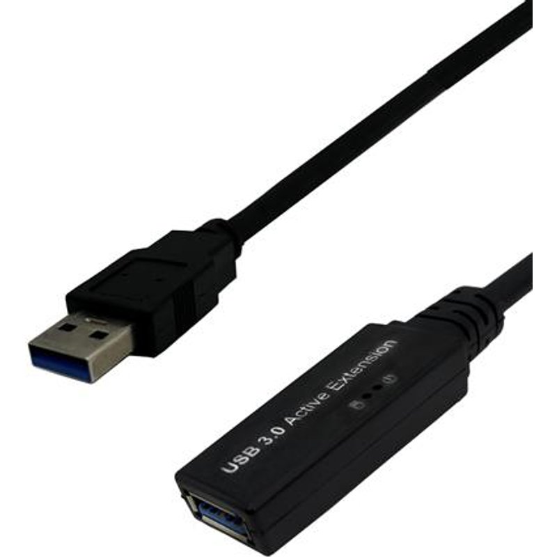 connektgear 5m USB 3 Active Extension Connector Cable Type A Male to Type A Female 5 m USB A USB A USB 3.2 Gen 1 (3.1 Gen 1) 4.8 Gbit/s Black