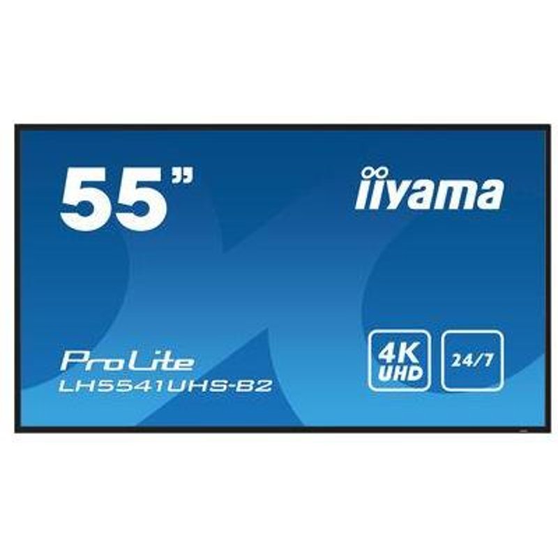 iiyama LH5541UHS-B2 Signage Display Kiosk design 138.7 cm (54.6") LCD 500 cd/m 4K Ultra HD Black Built-in processor 24/7