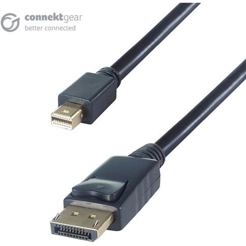 connektgear 2m Mini DisplayPort to DisplayPort Connector Cable - Male to Male Gold Connectors