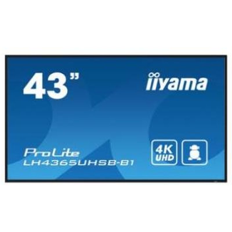 iiyama LH4365UHSB-B1 Signage Display Kiosk design 108 cm (42.5") LED Wi-Fi 800 cd/m 4K Ultra HD Black Built-in processor Android 11 24/7