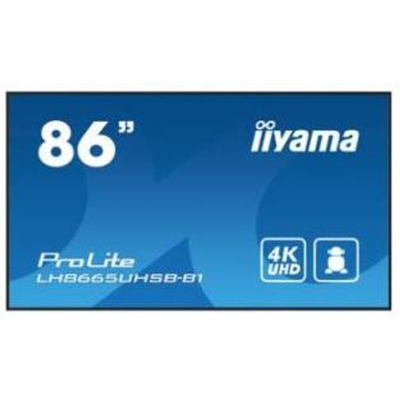 iiyama LH8665UHSB-B1 Signage Display Kiosk design 2.18 m (86") LED Wi-Fi 800 cd/m 4K Ultra HD Black Built-in processor Android 11 24/7