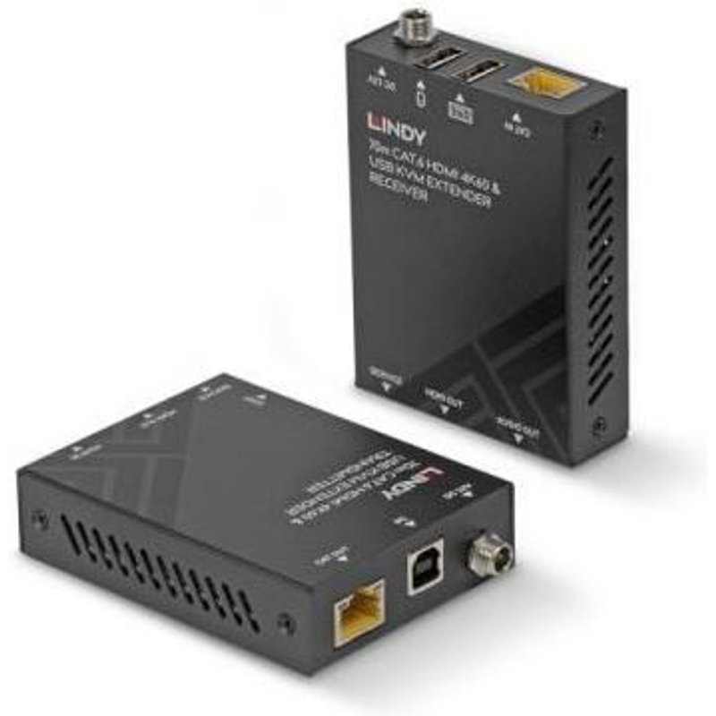 Lindy 70m Cat.6 HDMI 4K60 USB and Audio KVM Extender