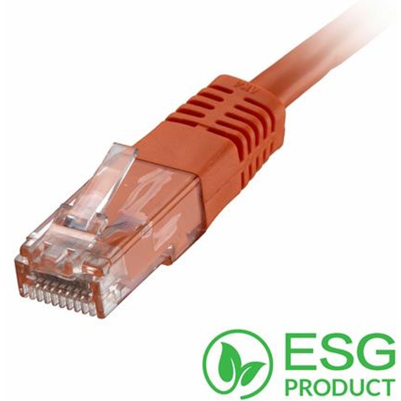 Cablenet 0.3m Cat5e RJ45 Orange U/UTP PVC 24AWG Flush Moulded Booted Patch Lead (PK 100)