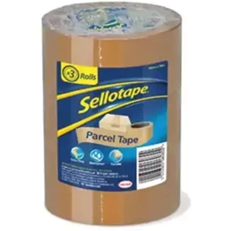 Sellotape Parcel Tape Buff 48mm x 50m (Pack 3) - 2862929