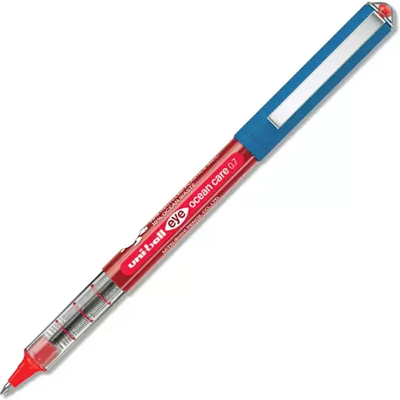 uni-ball Eye Fine UB-157ROP Ocean Care Liquid Ink Rollerball Pen 0.7mm Tip 0.5mm Line Red (Pack 12) - 299297000