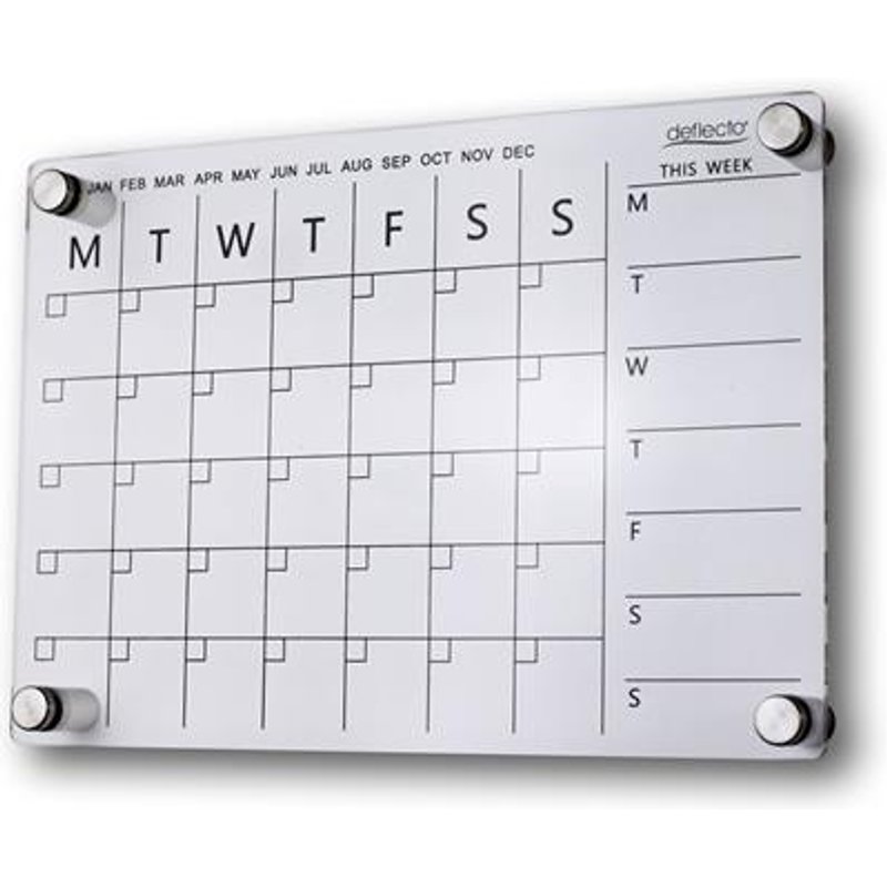 Deflecto A3 Acrylic Weekly/Monthly Planner Wall Mounted 420 x 297mm - WPMA3WM