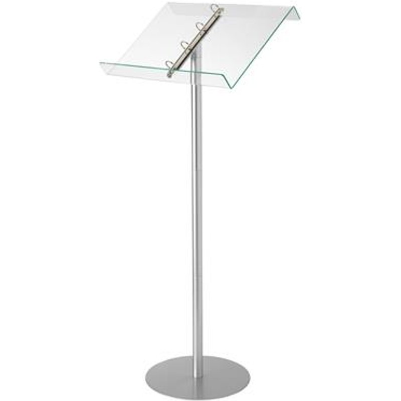 Deflecto Lectern Floor Stand with Ring Binder - Green Tinted Glass Effect Acrylic Lectern - 79066