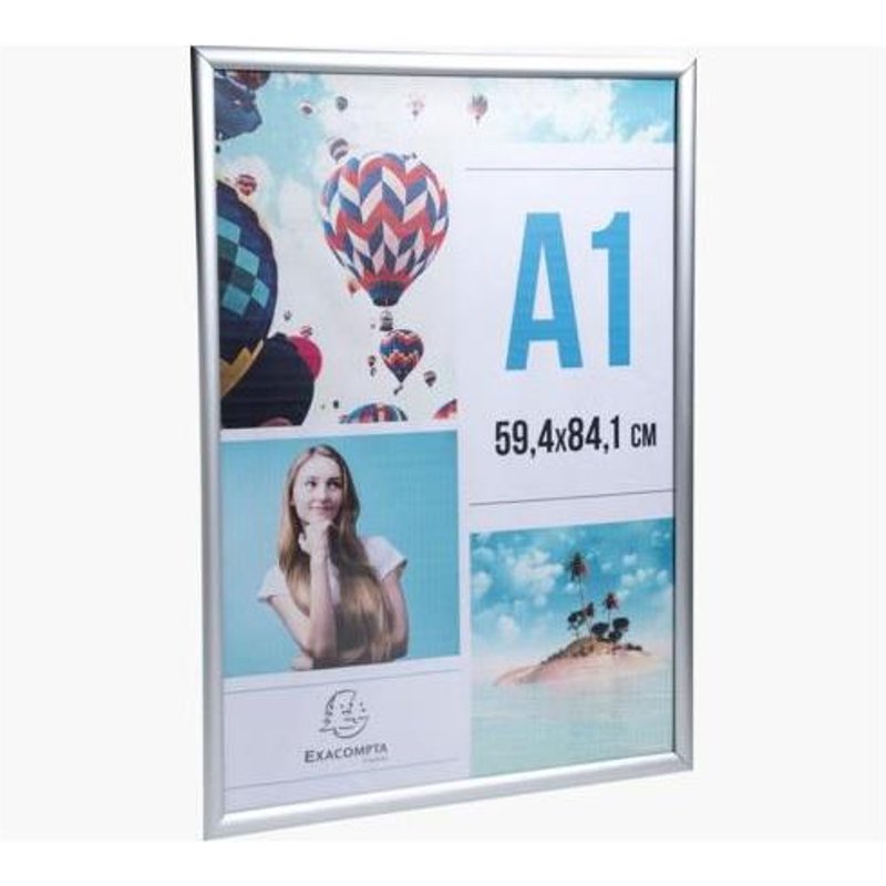Exacompta Wall Snap Frame Poster Holder Aluminium A1 Crystal (Pack 1) - 8194358D
