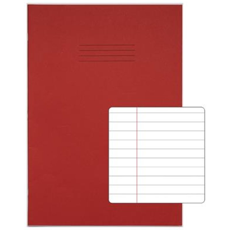 Rhino A4 Plus Exercise Book Red Ruled 80 page (Pack 50) VDU080-200