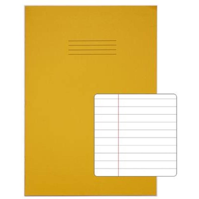 Rhino A4 Plus Exercise Book Yellow Ruled 80 page (Pack 50) VDU080-243