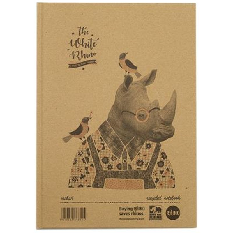 Save The Rhino Recycled Casebound Notebook 160 Pages (Pack 5) SRCBA4