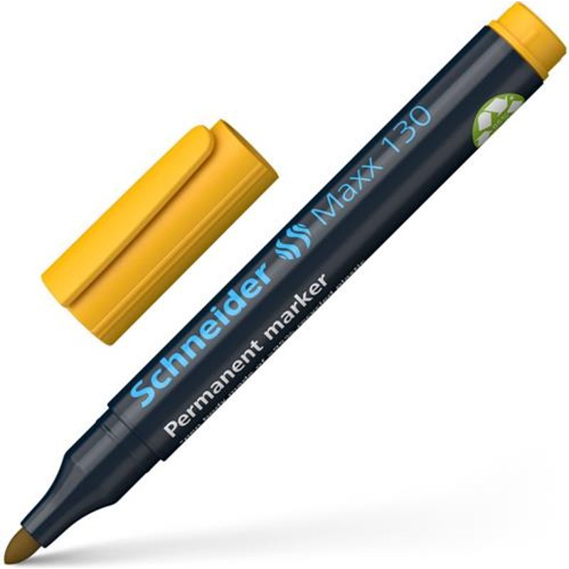Schneider Maxx 130 Permanent Marker Bullet Tip 1mm-3mm Yellow (Pack 10) - 113005