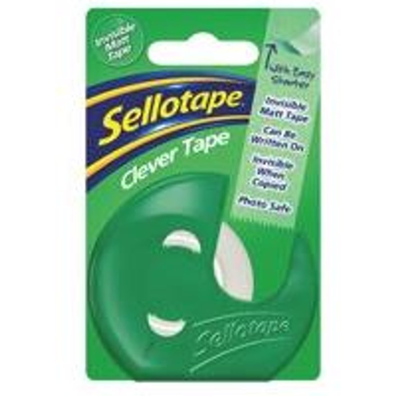 Sellotape Clever Tape and Dispenser 18mm x 25m (Pack 6) - 1766010