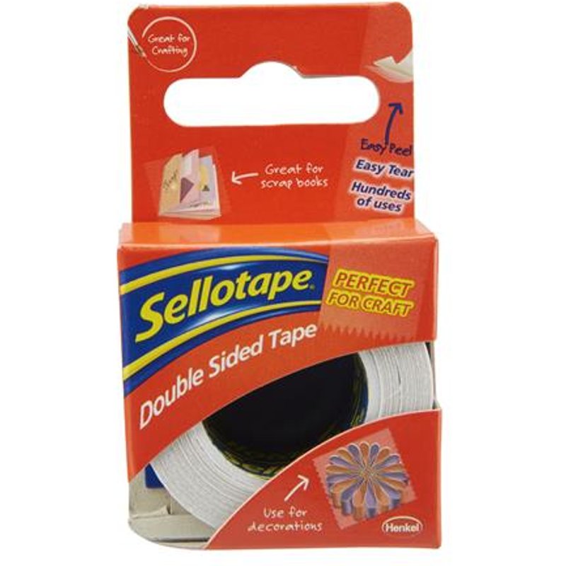 Sellotape Easy Peel Extra Strong Double Sided Tape 15mm x 5m (Pack 12) - 1445293