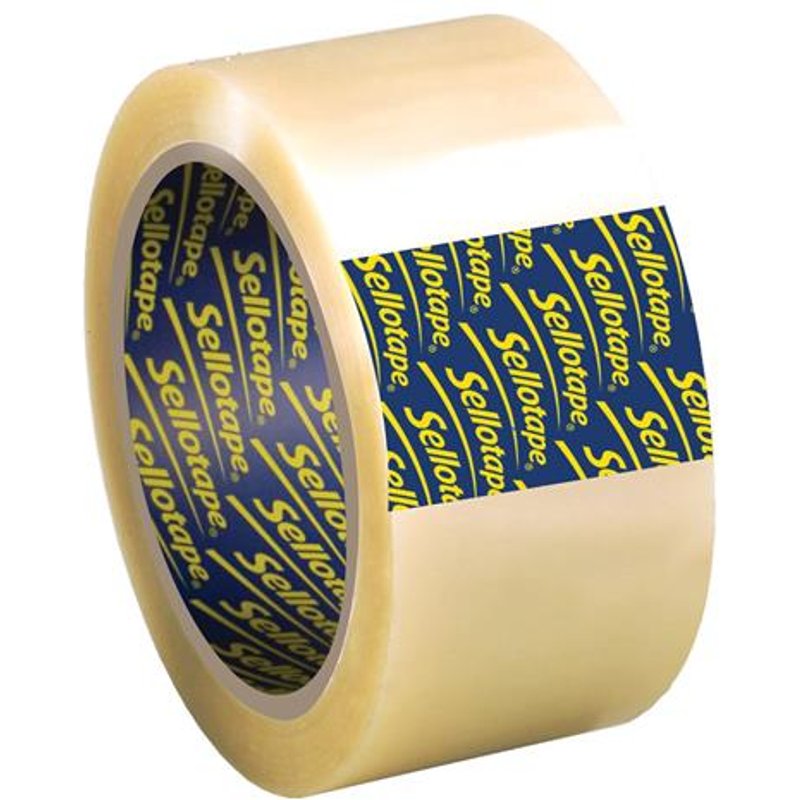 Sellotape Parcel Plus Polypropylene Waterproof Extra Strong Packaging Tape 50mm x 66m Clear (Pack 6) - 2862941
