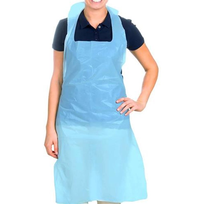 Valuex Disposable Aprons 16 Micron Blue Flat (Pack 200) - Daf200bu