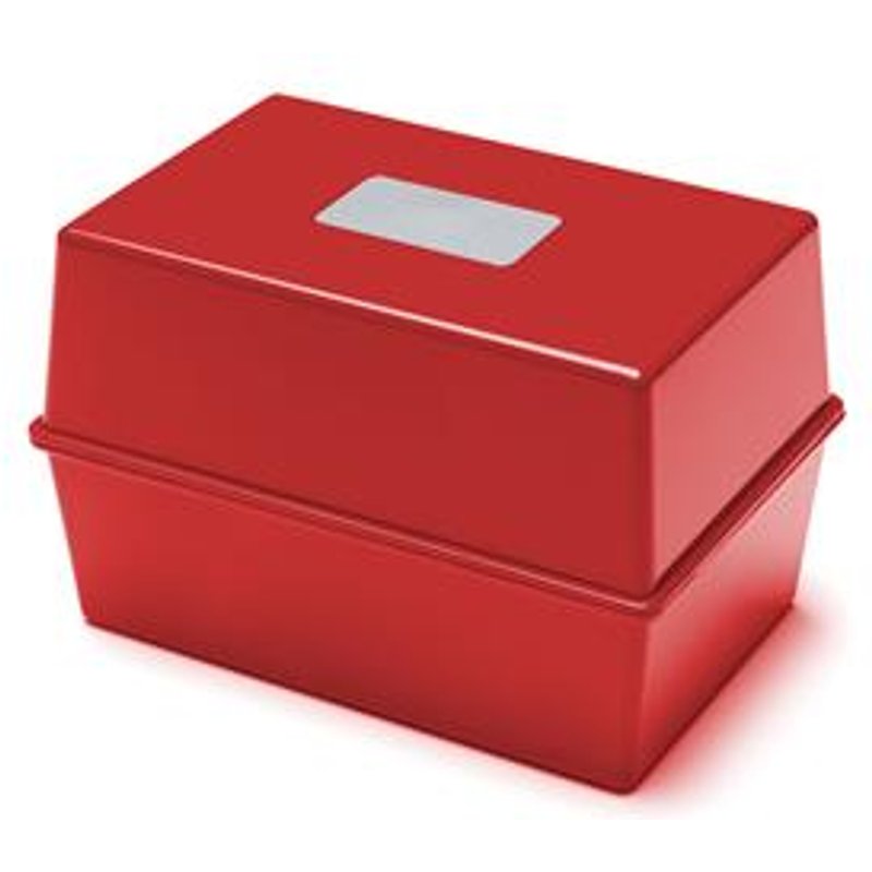 Deflecto Essentials Card Index Box 6 X 4 Inches (152 X 102Mm) Red - Cp011ytred