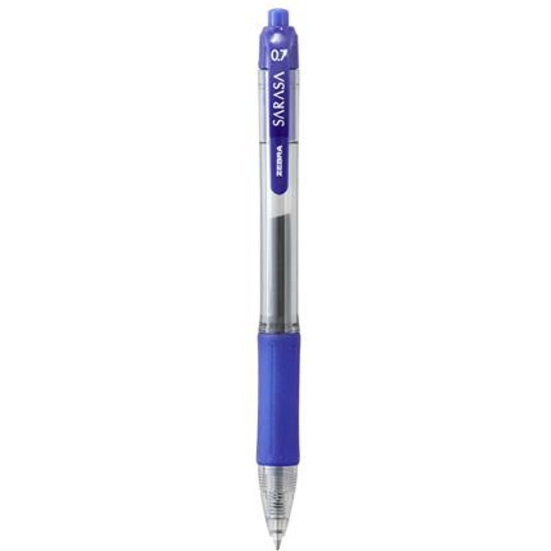 Zebra Sarasa Retractable Gel Rollerball Pen 0.7mm Tip 0.5mm Line Blue (Pack 12) - 46820