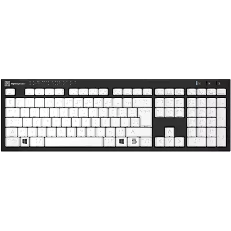 Logickeyboard LKB-BRAILLE-BJPU-UK keyboard Medical USB QWERTY English Black White