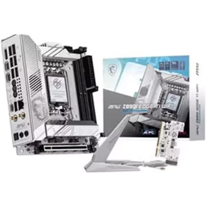 MSI MPG Z890I EDGE TI WIFI White Motherboard, Mini-ITX - Supports Intel Core Ultra Processors (Series 2), LGA 1851 - 110A SPS VRM, DDR5 Memory