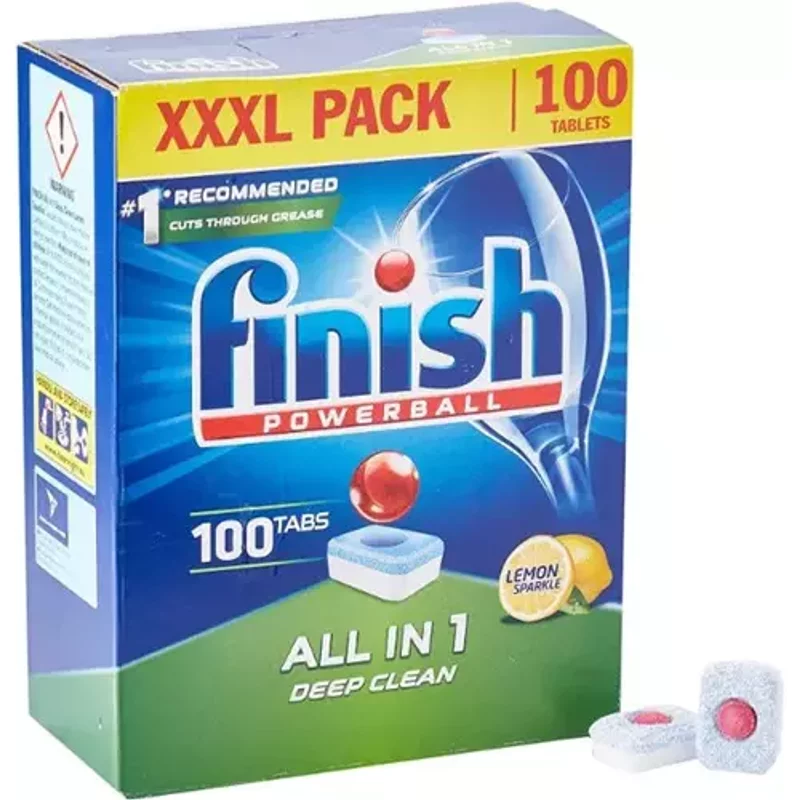 Finish Powerball All-in-one Dishwasher Tablets Lemon + 3 Free Ultimate Plus Tablets (Pack 100 + 3 Free ) - 3293852