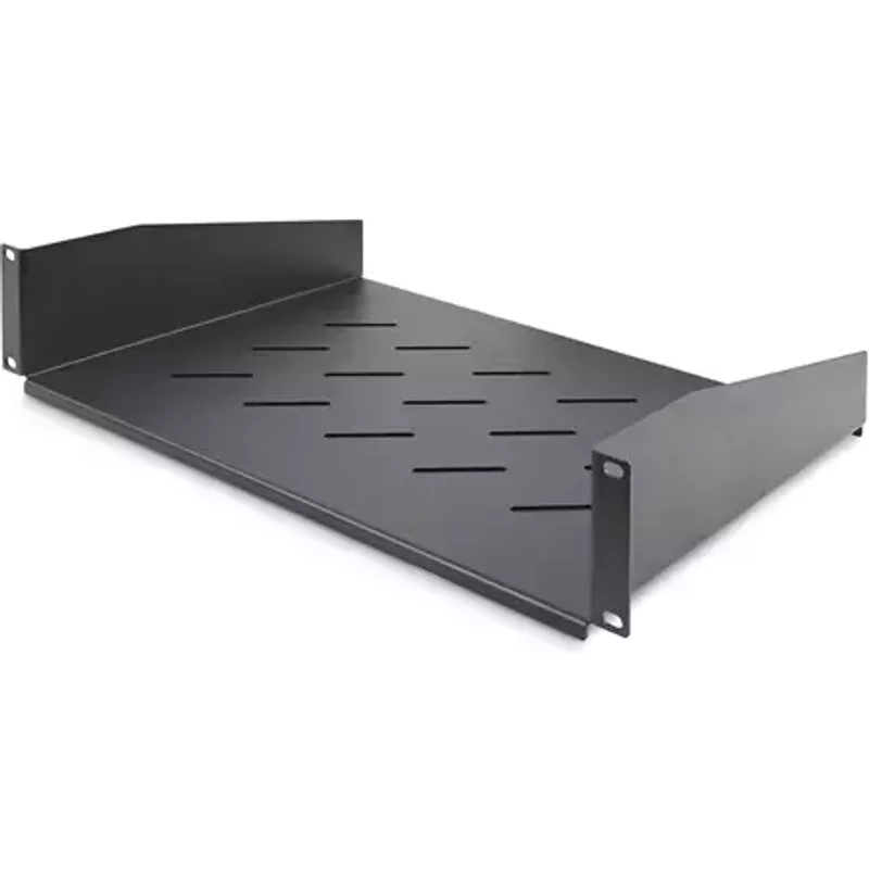 StarTech.com 2U Vented Server Rack Shelf 12" (31.5cm) Mounting Depth Cantilever Tray For 19" Rack/Cabinet Heavy-Duty Steel Up To 25lb/11.3kg Includes Cage Nuts/Screws