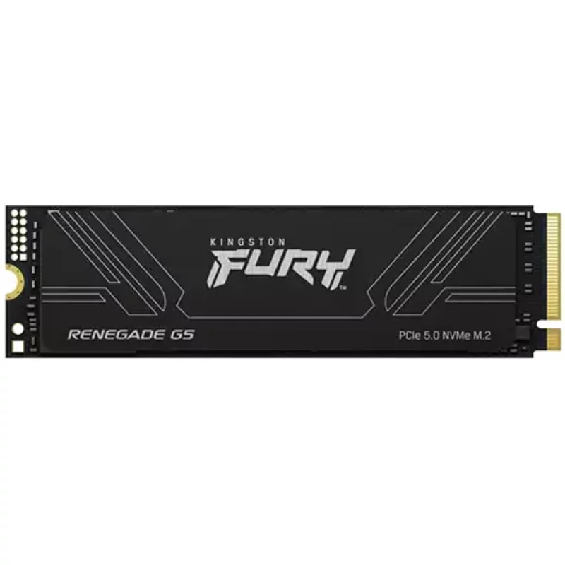 Kingston Technology 1T FURY RENEGADE G5 M.2 2280 NVMe SSD. SSD capacity: 1 TB SSD form factor: M.2 Read speed: 14200 MB/s Write speed: 11000 MB/s Component for: PC/Laptop
