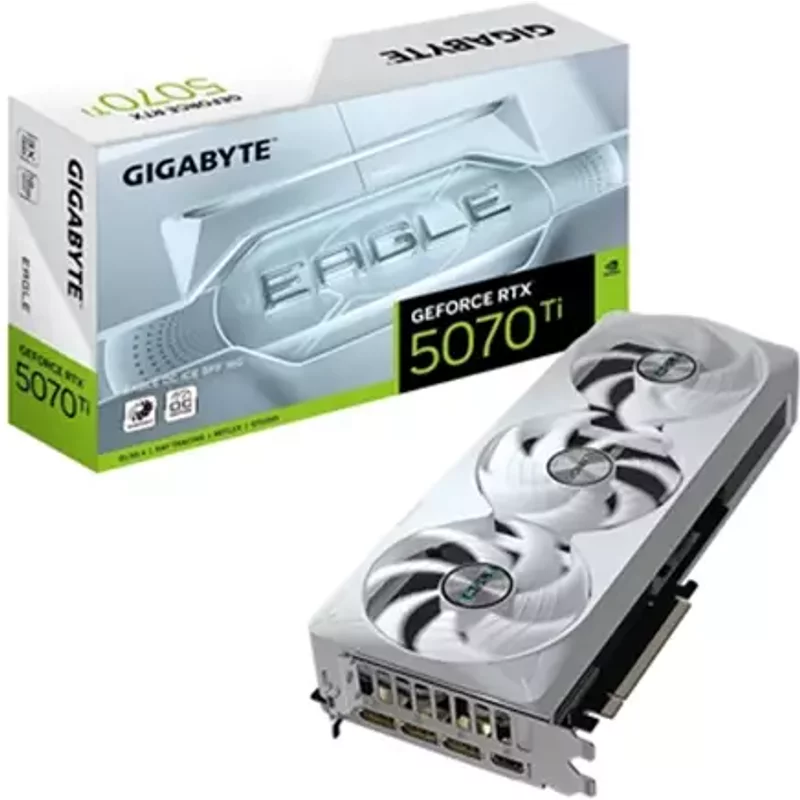GIGABYTE GeForce RTX 5070 Ti EAGLE OC ICE SFF 16G Graphics Card - 16GB GDDR7 256bit PCI-E 5.0 2542 MHz Core Clock 3 x DP 2.1a 1 x HDMI 2.1b NVIDIA DLSS 4 GV-N507TEAGLEOC ICE-16GD GeForce RTX 5070 Ti 16 GB GDDR7 256 bit 7680 x 4320 pixels