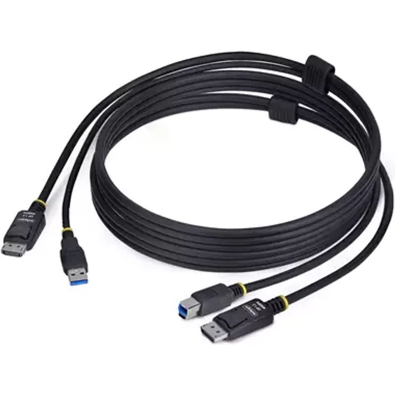StarTech.com 6ft (1.8m) DisplayPort and USB 5Gbps KVM Cable, 4K 60Hz, Universally Compatible DP 1.2/USB 3.0 Combo Cable for KVM Switches