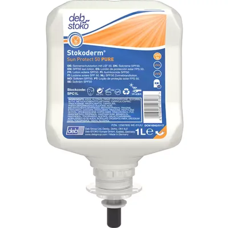 SC Johnson Professional StokodermĀ® Sun Protect 50 PURE Sun Cream Cartridge 1 litre SPC1L