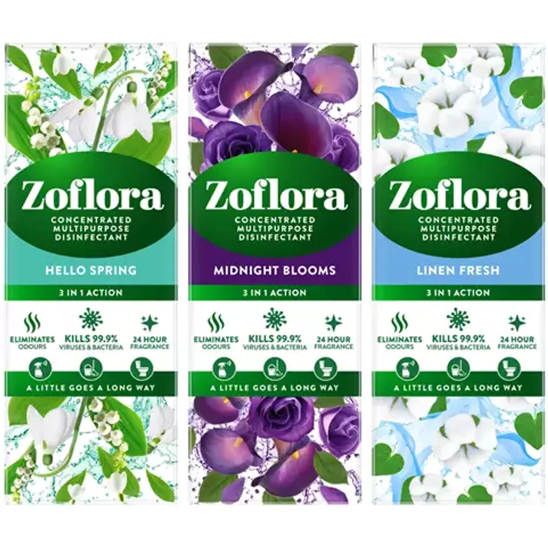 Zoflora 3 In 1 Concentrated Disinfectant 120ml Assorted Odours (Pack 12) - 22239
