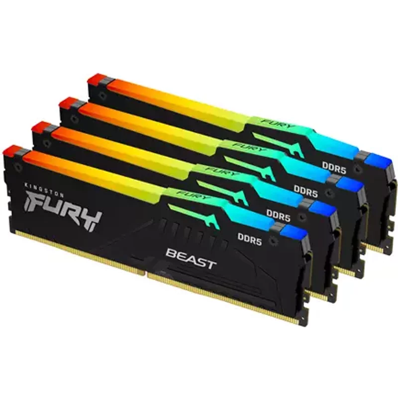 Kingston Technology FURY Beast 128GB 5600MT/s DDR5 CL40 DIMM (Kit of 4) RGB XMP
