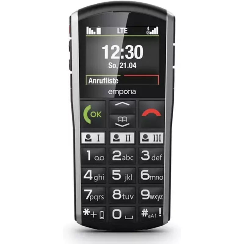 Emporia SIMPLICITY-LTE 5.08 cm (2") 90 g Black Silver Entry-level phone