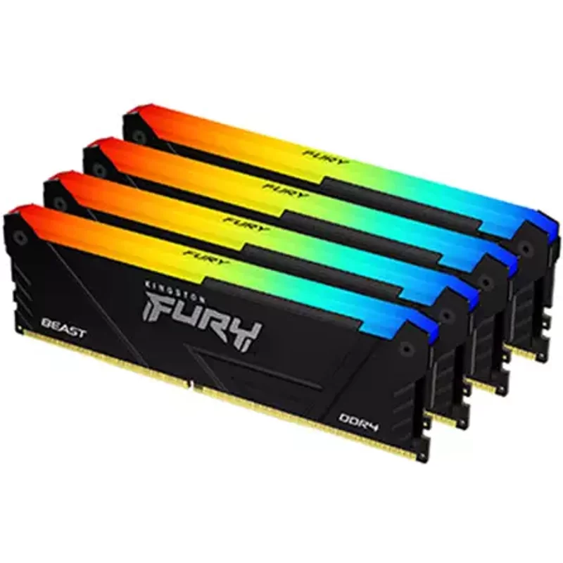 Kingston Technology FURY Beast 128GB 3600MT/s DDR4 CL18 DIMM (Kit of 4) RGB