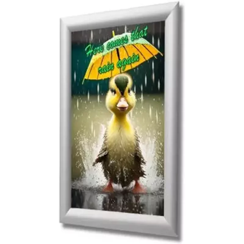 Deflecto A3 Wall Mounted Water-Resistant 25mm Aluminium Snap Frame Literature Display Sign Holder Silver - SFA3SWP