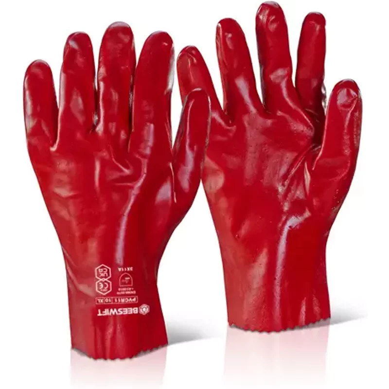 PVC GAUNTLET RED 18inches Glove (Pair) - PVCR18