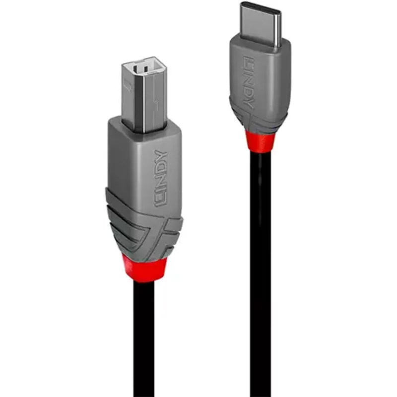 Lindy 0.5m USB 2.0 Type C to B Cable. Anthra Line